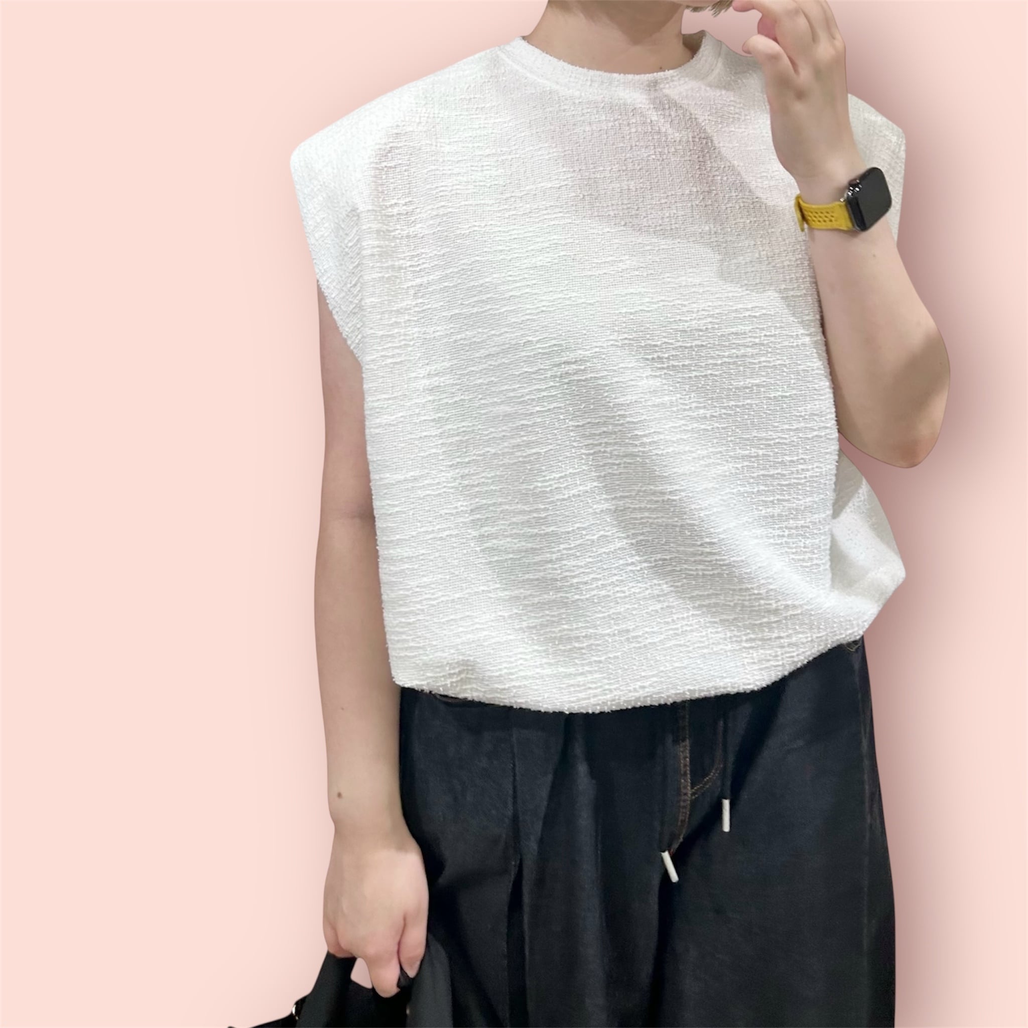 T416(2色)サマーツイードトップス T416(2色)サマーツイードトップス