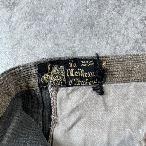 40-50s Le Meilleur コットンピケ グレー パンツ w35 詳細写真2