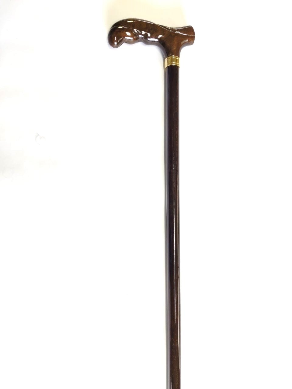 木製ハンド型一本杖 茶手元 黒支柱 型番18 | 飯田のステッキ