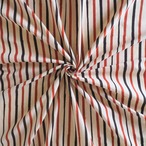 ブロックプリント生地【50cm単位】インド綿  ストライプ柄 生成り×赤×黒 #52210-WT1