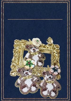 FINAL SALE★ワッペンブローチ☆WP0004BR+フラワーベアー