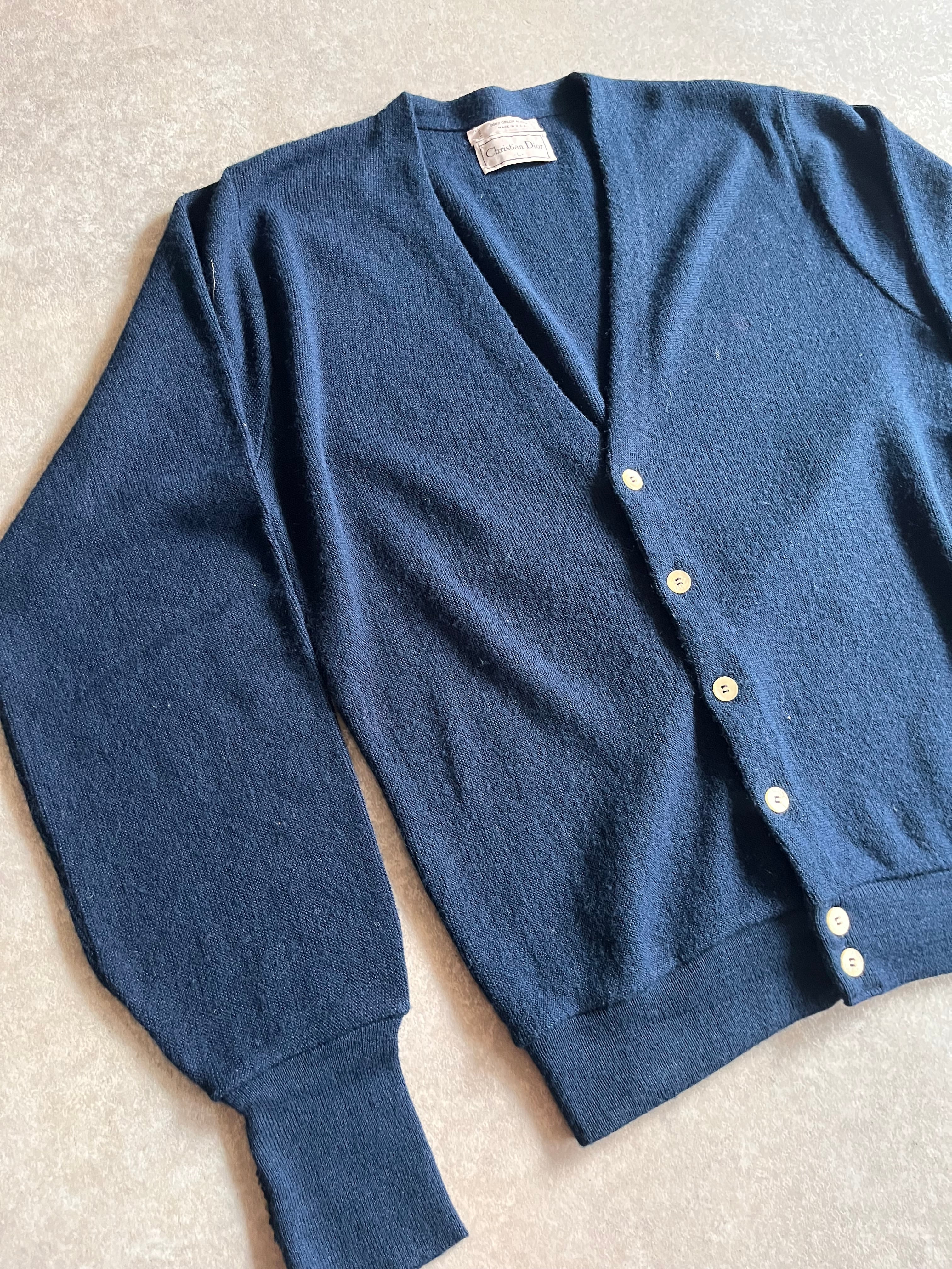1980s Christian Dior Acrylic Cardigan Made in USA L G456 | ROGER'S