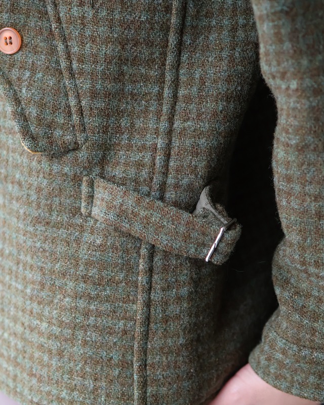 Check side buckle double zip blouson