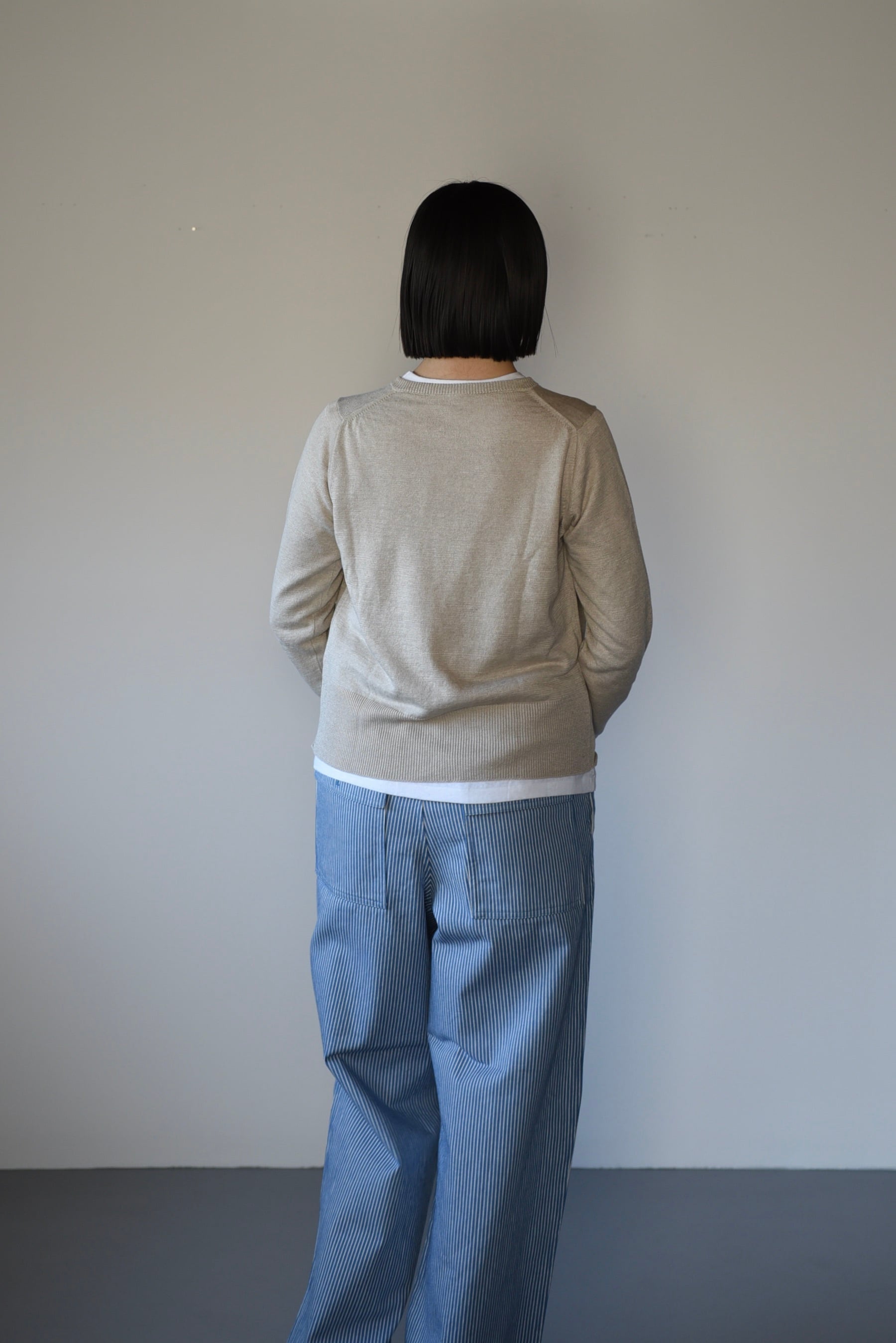 eleven 2nd｜リネンシルクカーディガン｜ ベージュ | 岡の oka no