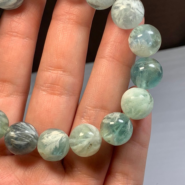 ブルーグリーン☆エンジェルフェザーフローライト ブレスレット