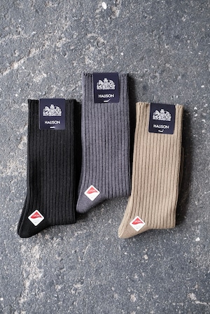 HALISON＜ハリソン＞ローゲージ リブ ライクラストレッチソックス