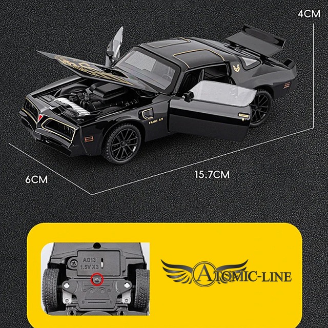 Pontiac ファイヤーバード トランザム 1/32 ミニカー 全3色 ライト点灯 エンジンサウンド 合金モデル 模型 ジオラマ