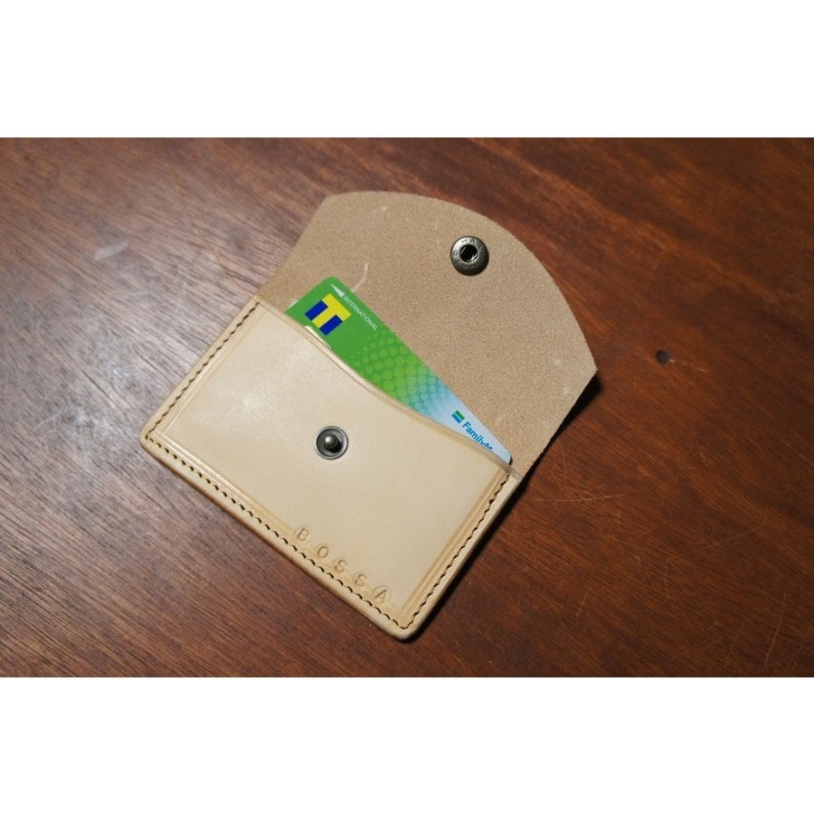 BOSSA ヌメ革製 シンプル カードケース CC1 生成り カード入れ 本革製