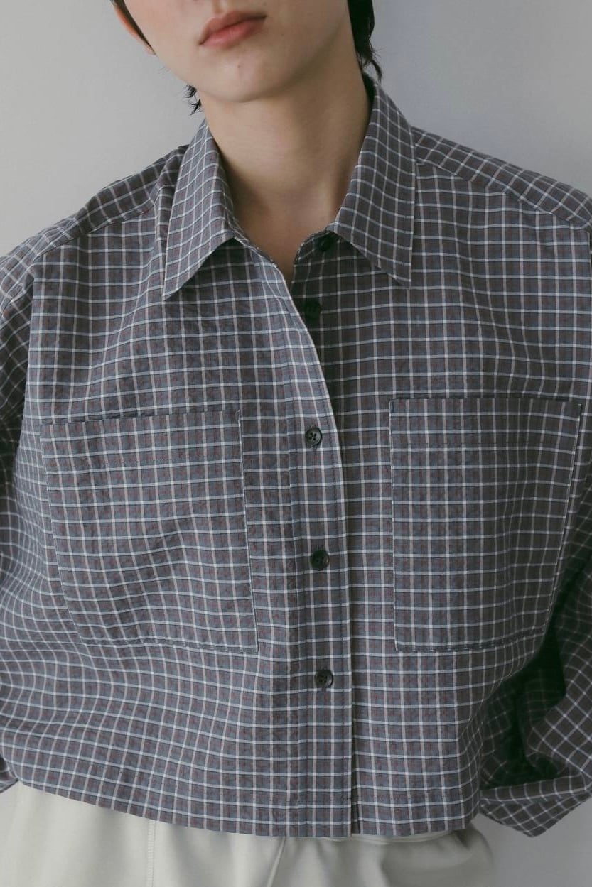 ànuke Check Short Shirts チェックショートシャツ Blue