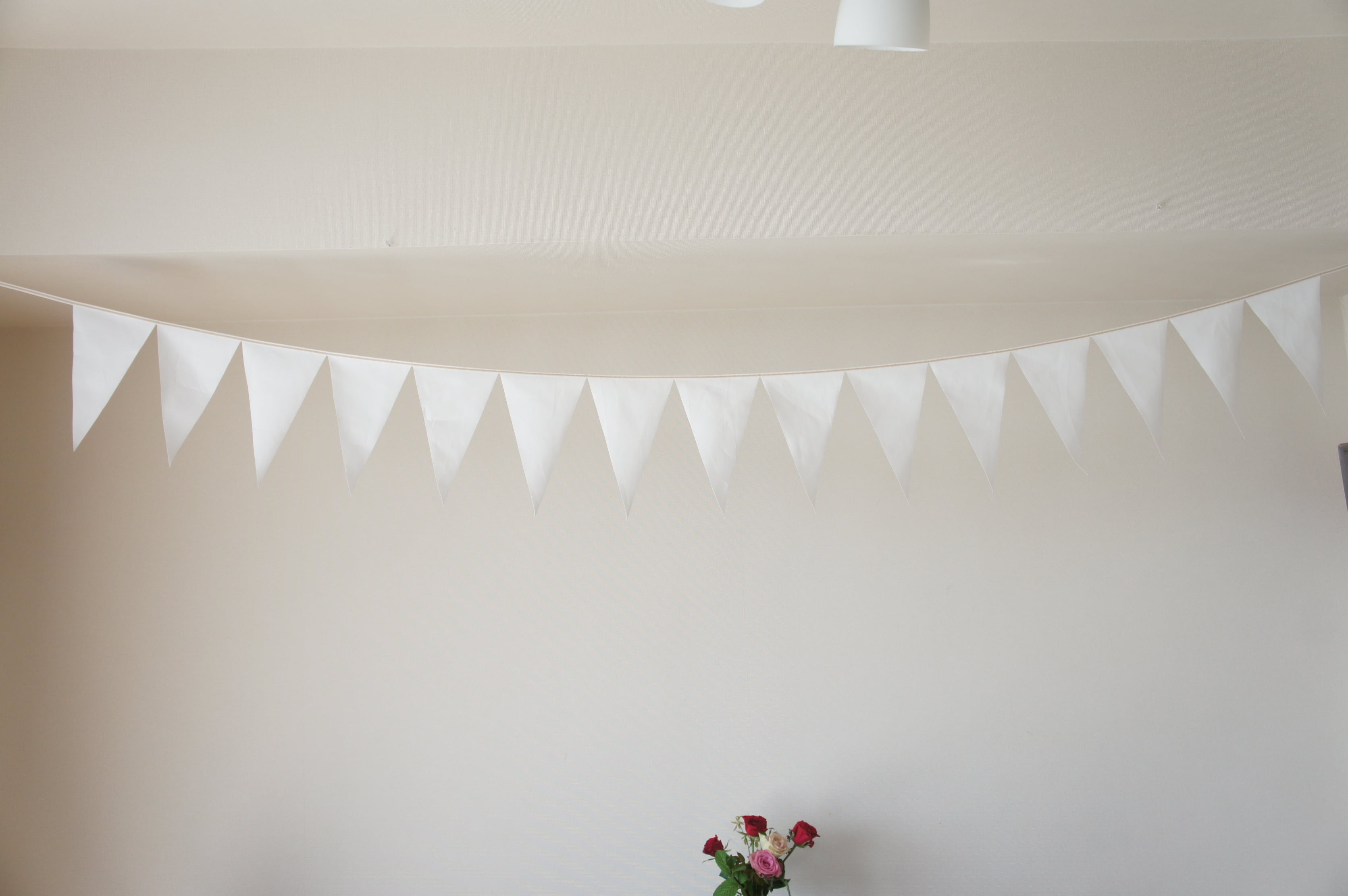 布ガーランド ホワイト 290cm フラッグ 旗 結婚式 誕生日 パーティー