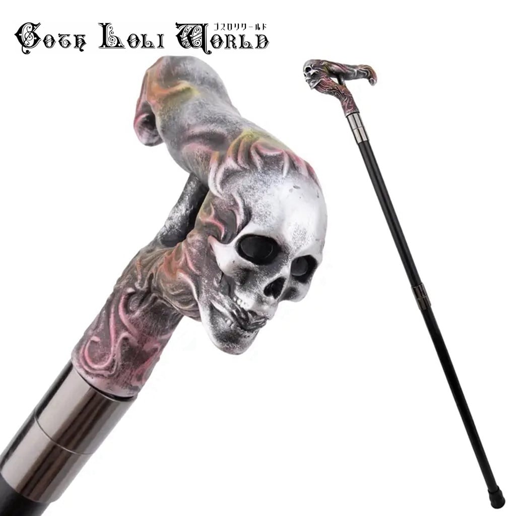 即納/送料無料】ゴスロリワールド TUE043 シルバー 幽霊 ドクロ スカル