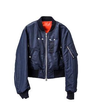 sj.0018bAW23 two-way cropped bomber jacket. navy