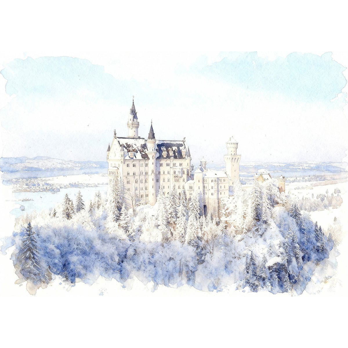 絵画 ドイツ 風景画 ノイシュヴァンシュタイン城 インテリアアート額