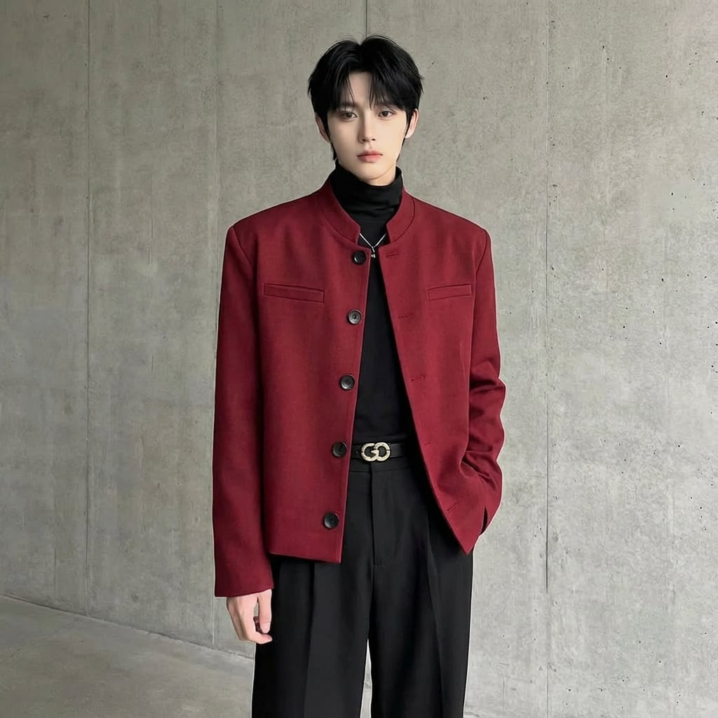 マオカラー ショートジャケット 2カラー D11192