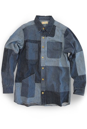 　EATS　Used Patchwork Shirts_DENIM