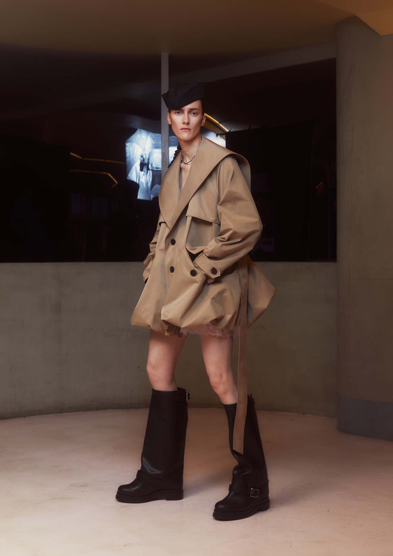 【26AW 予約販売】POOLDE プールデ / セーラードレス トレンチコート / Sailor Dress Trench - 1