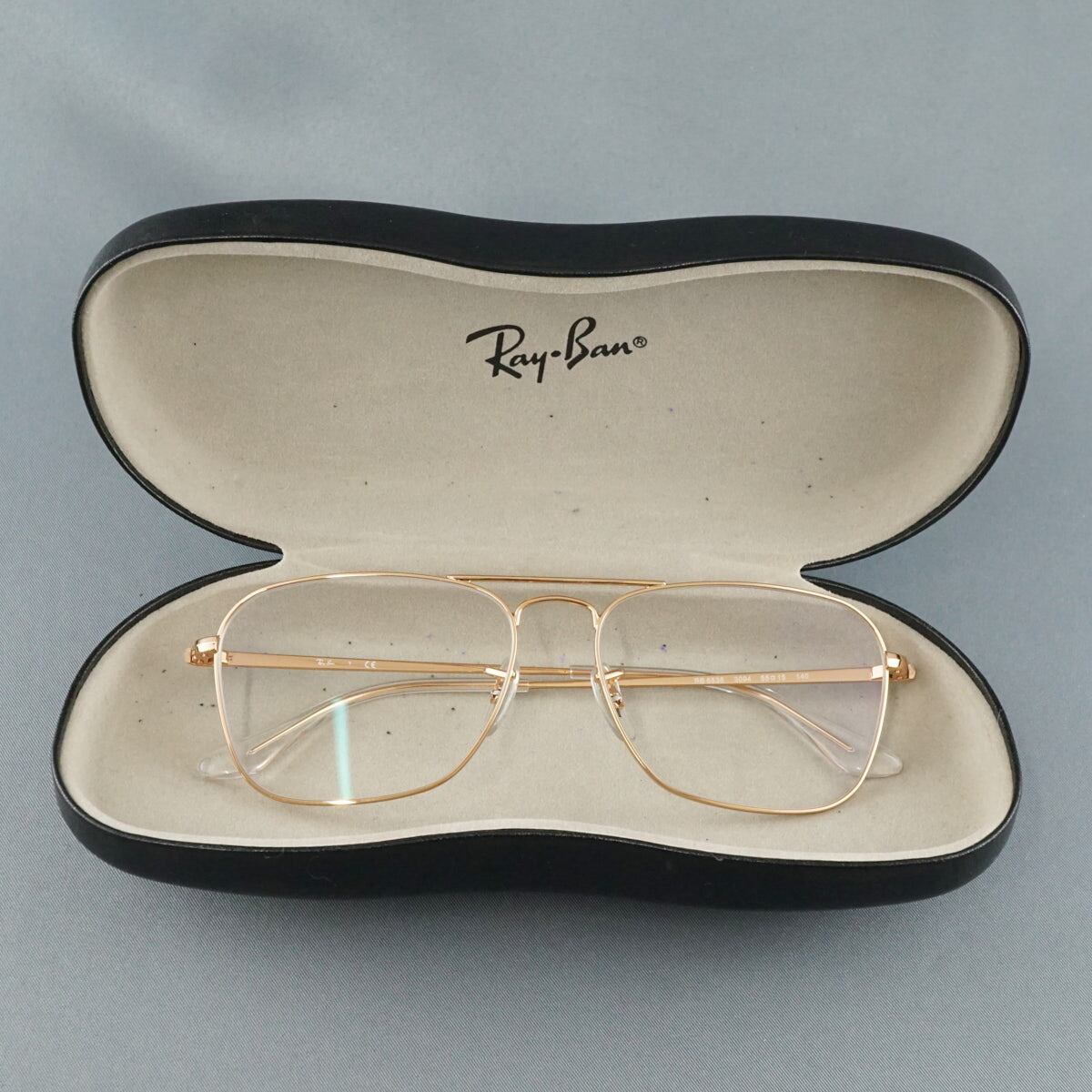 眼鏡 RayBan USED美品 RB6536 CARAVAN ゴールド キャラバン スクエア 中古 ユニセックス アイウェア ケース付き X0245 眼鏡 RayBan USED美品 RB6536 CARAVAN ゴールド キャラバン スクエア