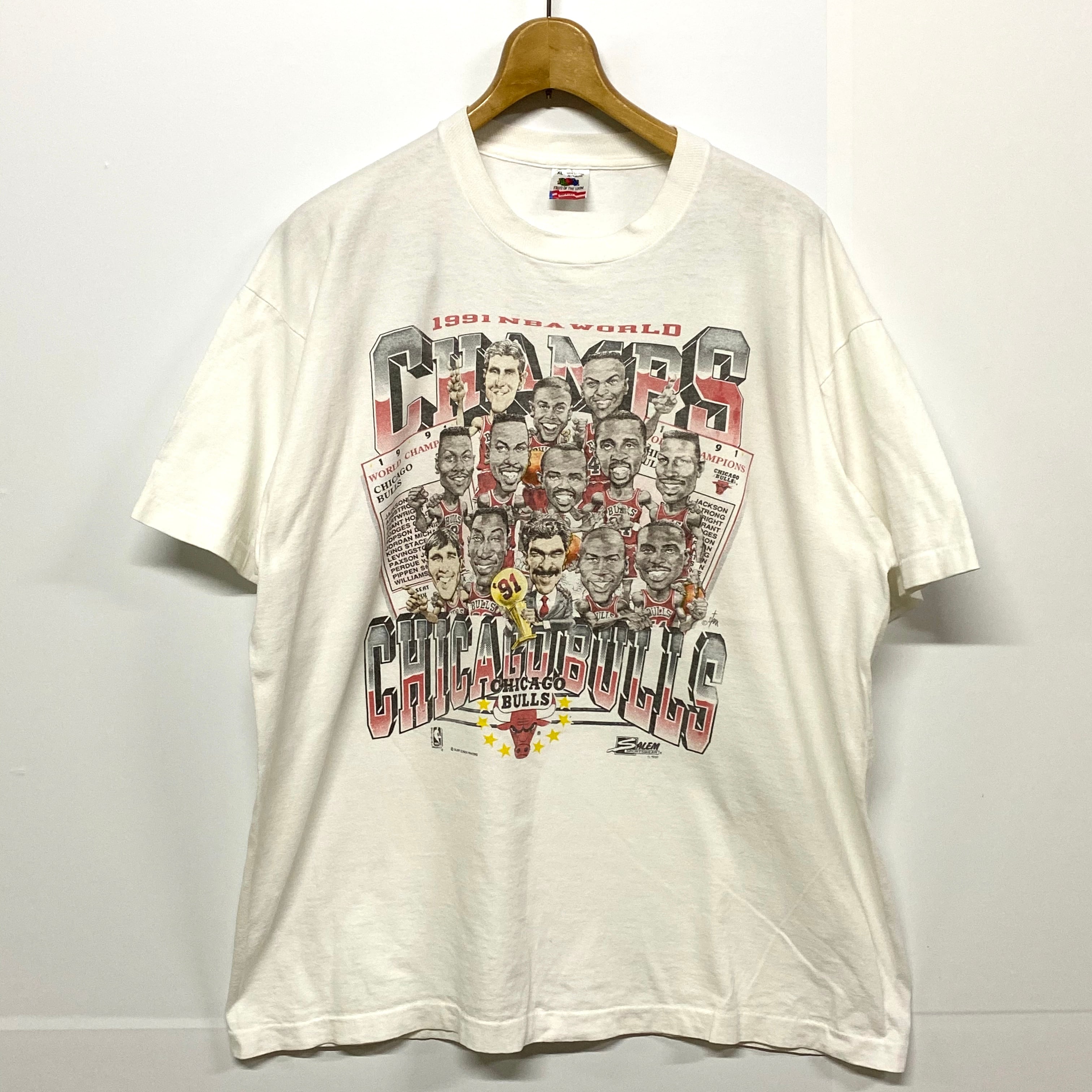 年代 USA製 年チャンピオン NBA CHICAGO BULLS シカゴブルズ CHAMPS Tシャツ  古着TシャツSASS   cave 古着屋公式古着通販サイト