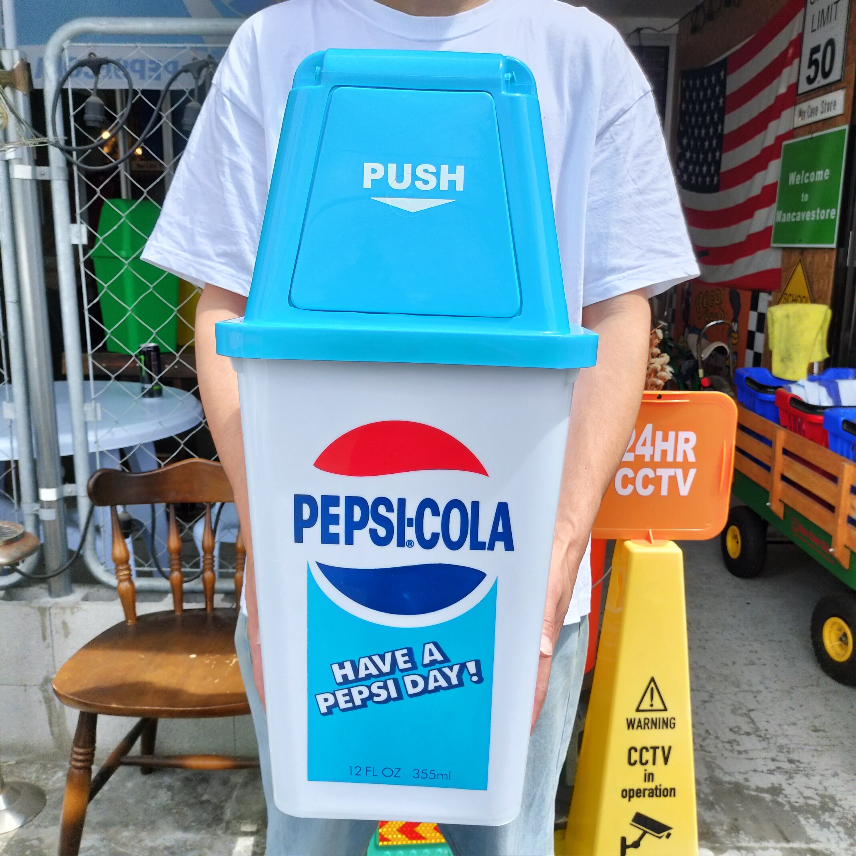 USアドバタイジング◇20L ダストボックス/PEPSI ペプシコーラ ブルー 