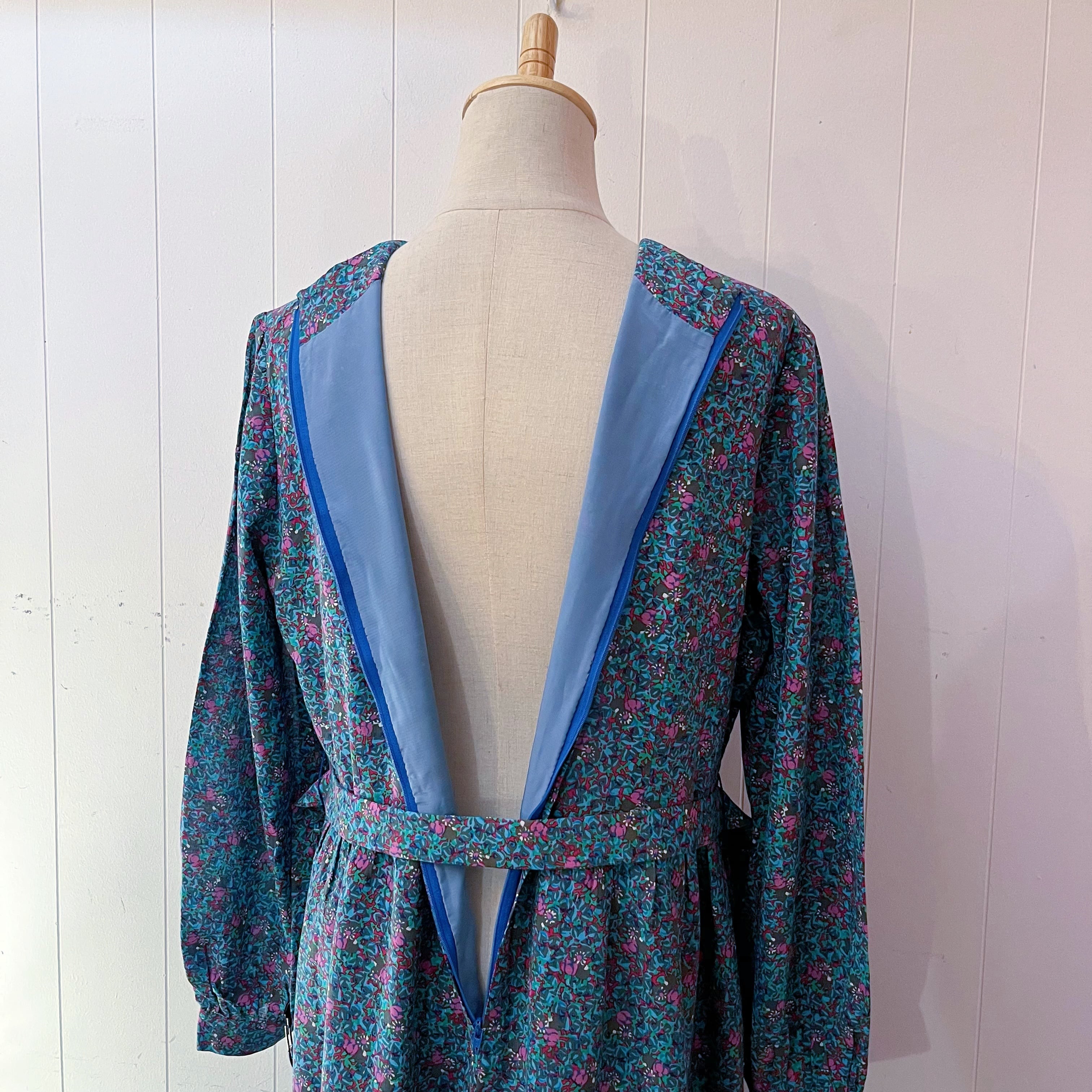 pink line flower gather one-piece