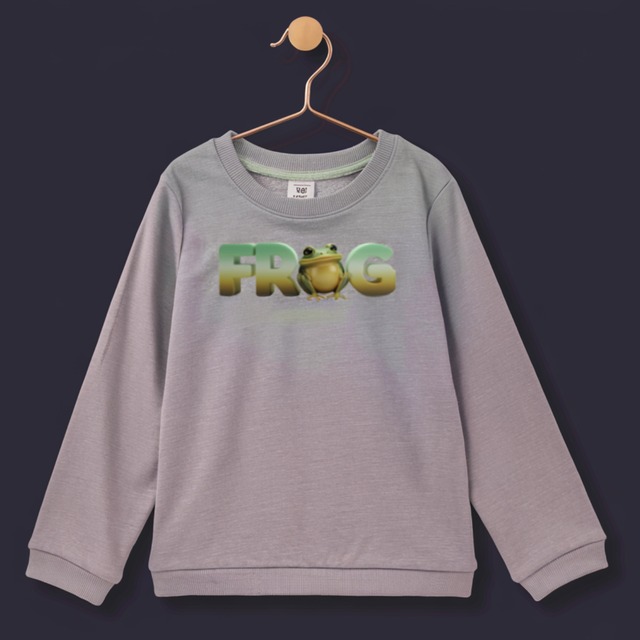 [Frog Lovers Hoodie]デザインパーカー　グレー　FG00003