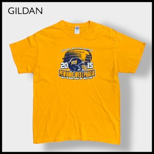 【GILDAN】高校 アメフト ロゴ プリント Tシャツ LARGE pewamo westphalia football ギルダン イエロー US古着