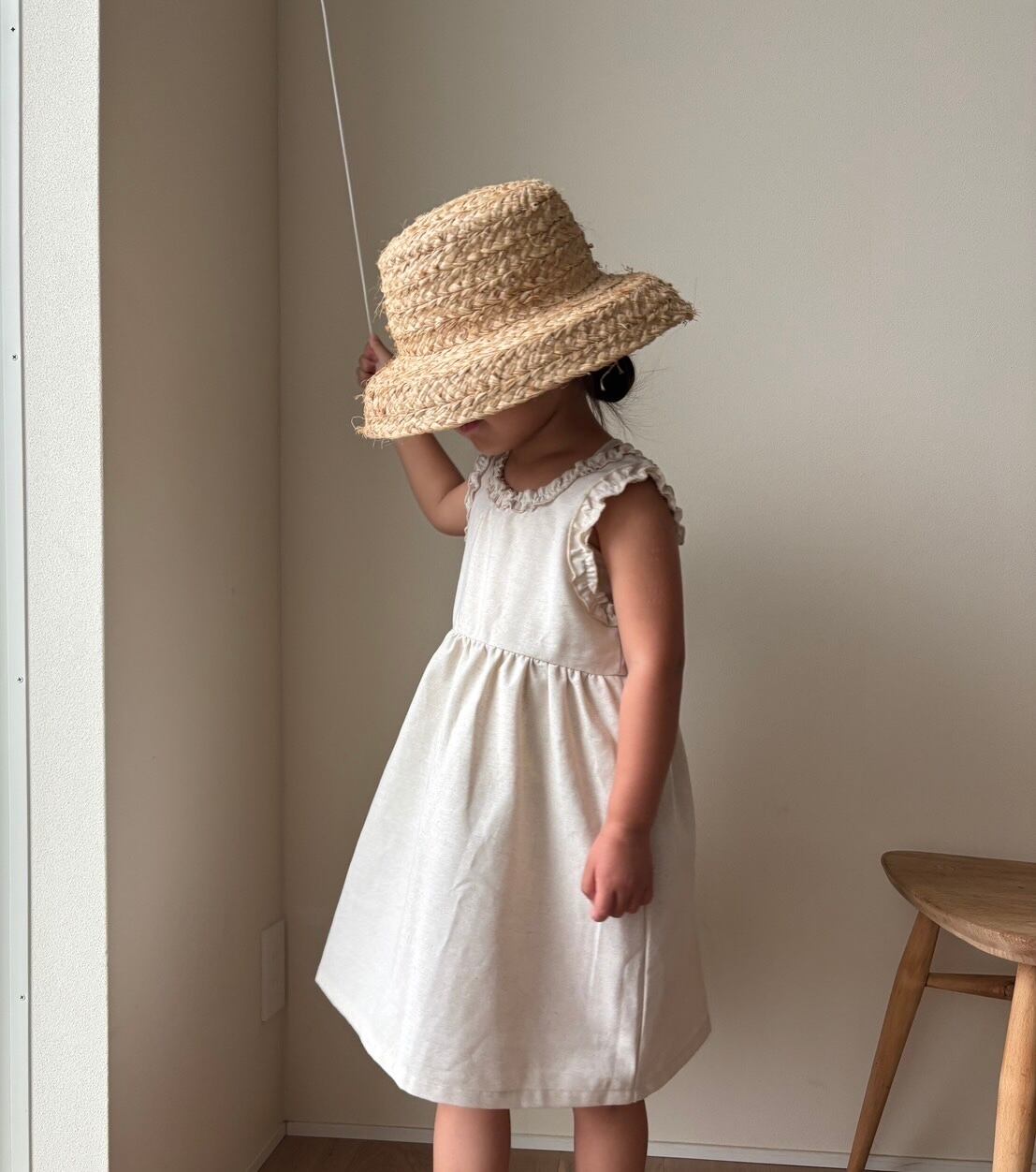 90-130 natural frill ops〔ナチュラルフリルワンピース〕