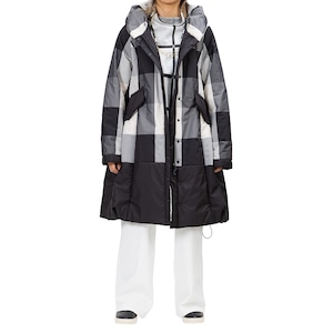 【最新作】キャメル中綿 先染めチェックタフタコート【256-8156】