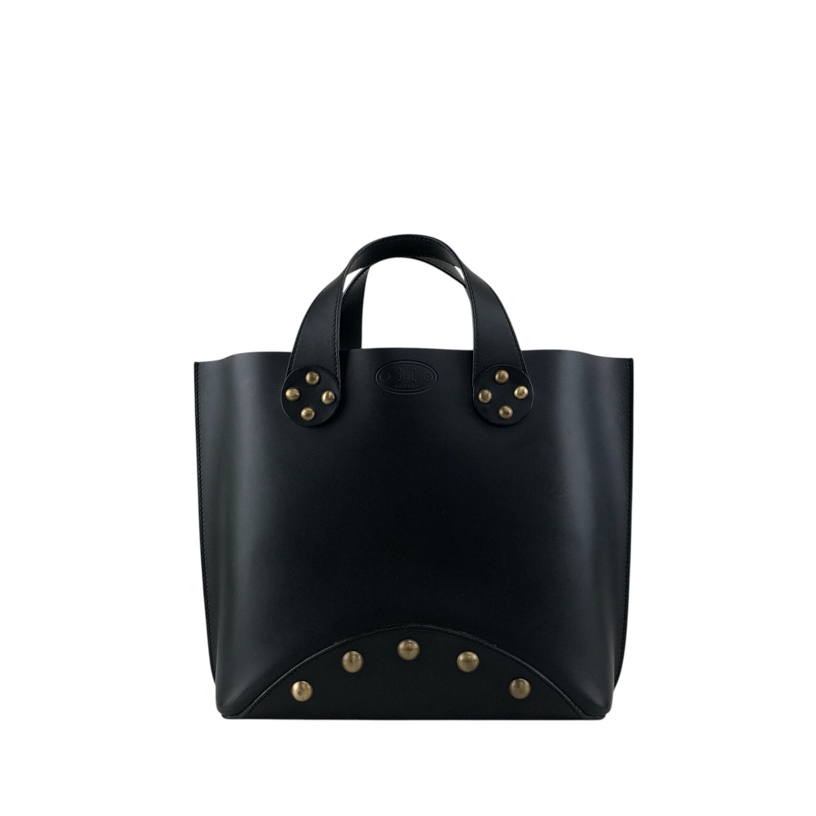 CELINE セリーヌ ハンドバッグ ブラック ブラゾン スタッズ レザー