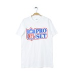 80s NFL PRO SET United USA製 ヴィンテージＴシャツ アメフト トレーディングカード 白 ホワイト 袖裾シングル サイズL 古着 @BZ0232