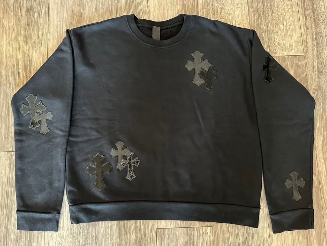 CHROME HEARTS クロムハーツ クロスパッチ スウェット 黒