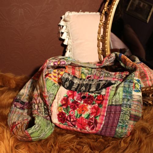 USA VINTAGE CRAZY PATTERNED HAND MADE DESIGN SHOULDER BAG/アメリカ古着クレイジーパターンハンドメイドデザインショルダーバッグ