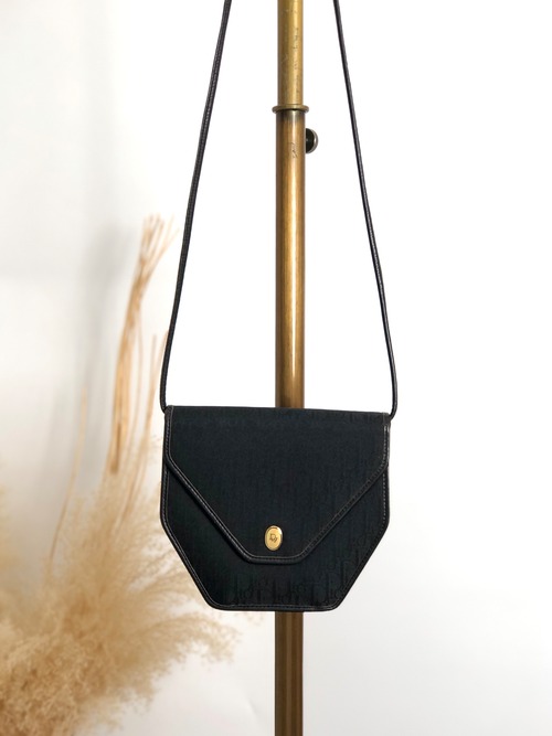 Christian Dior クリスチャン ディオール トロッター ショルダーバッグ ブラック ジャガード vintage ヴィンテージ オールド k5b8r3