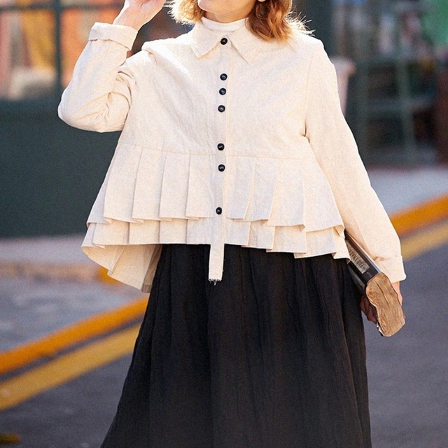 cuteなフリル袖のショートコート (kai0460)