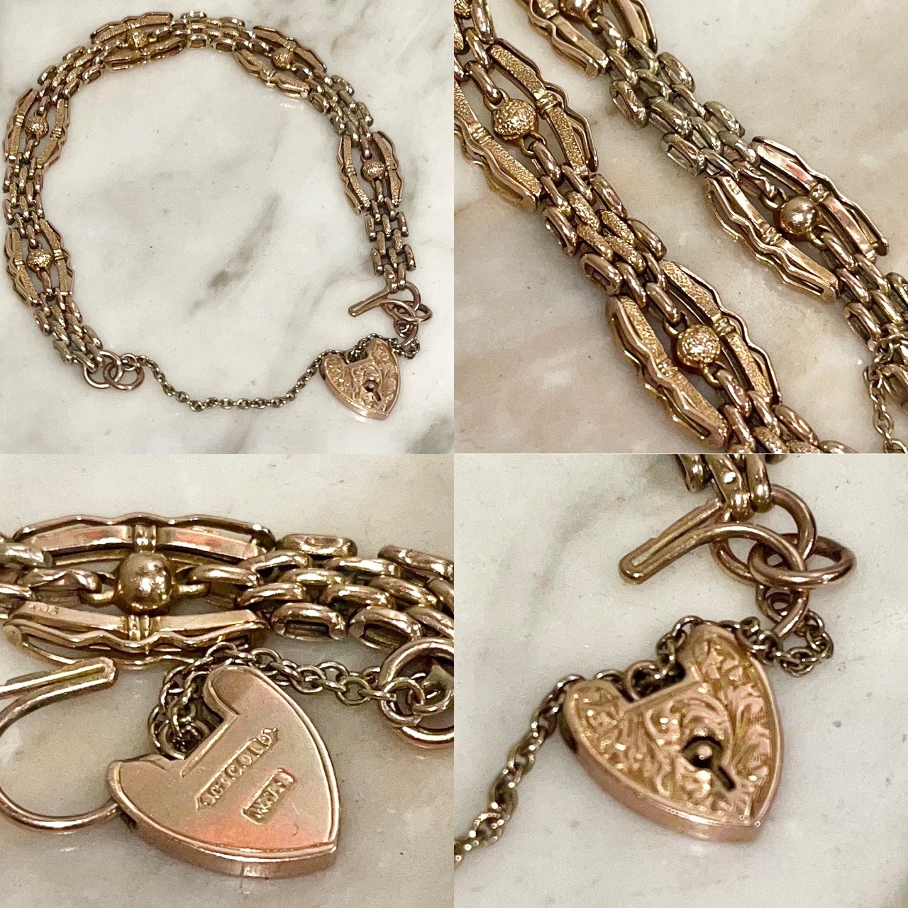 vintage 9ct gold fancy link bracelet