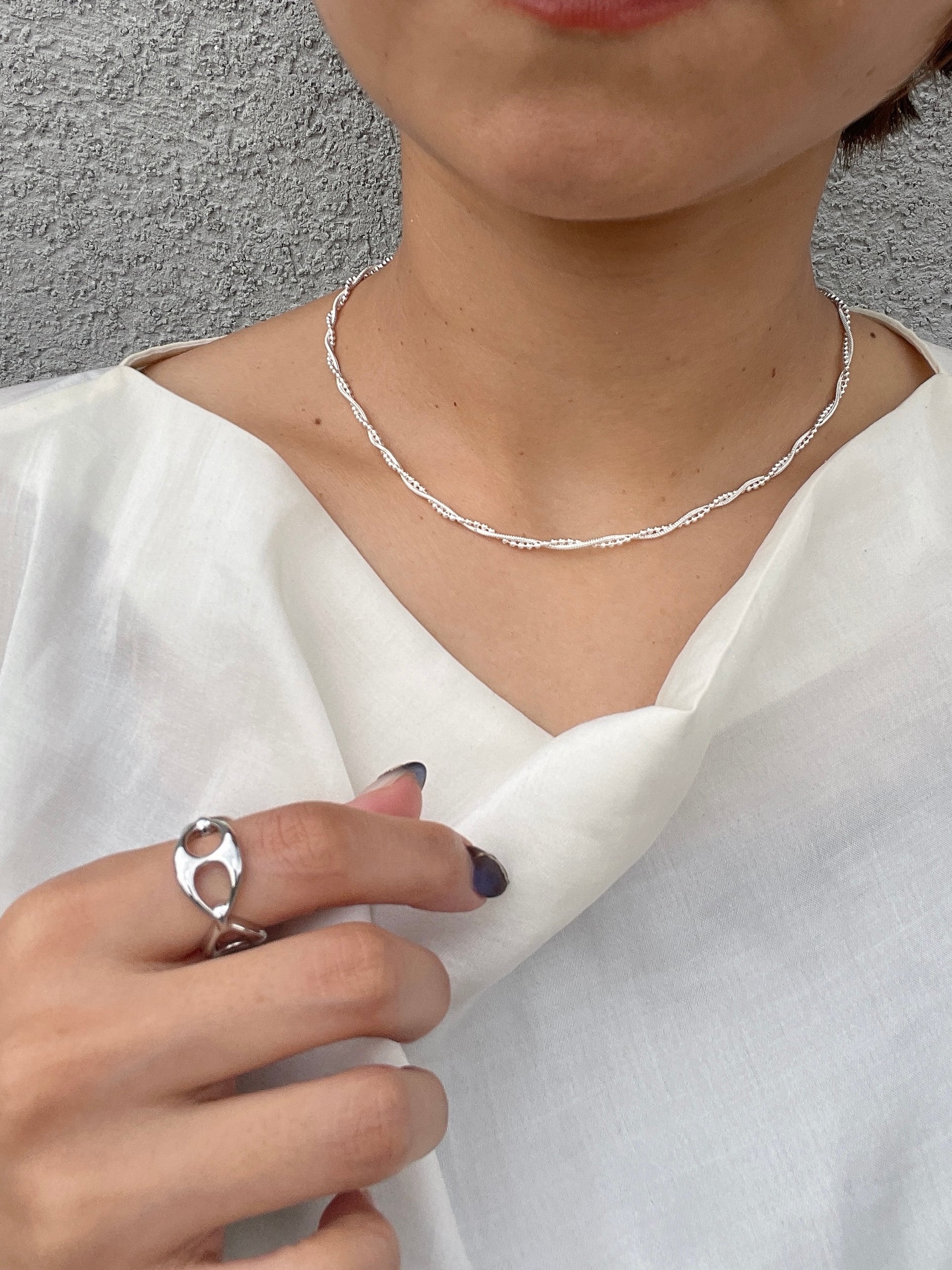 ネジリシルバーチェーンネックレス | joie