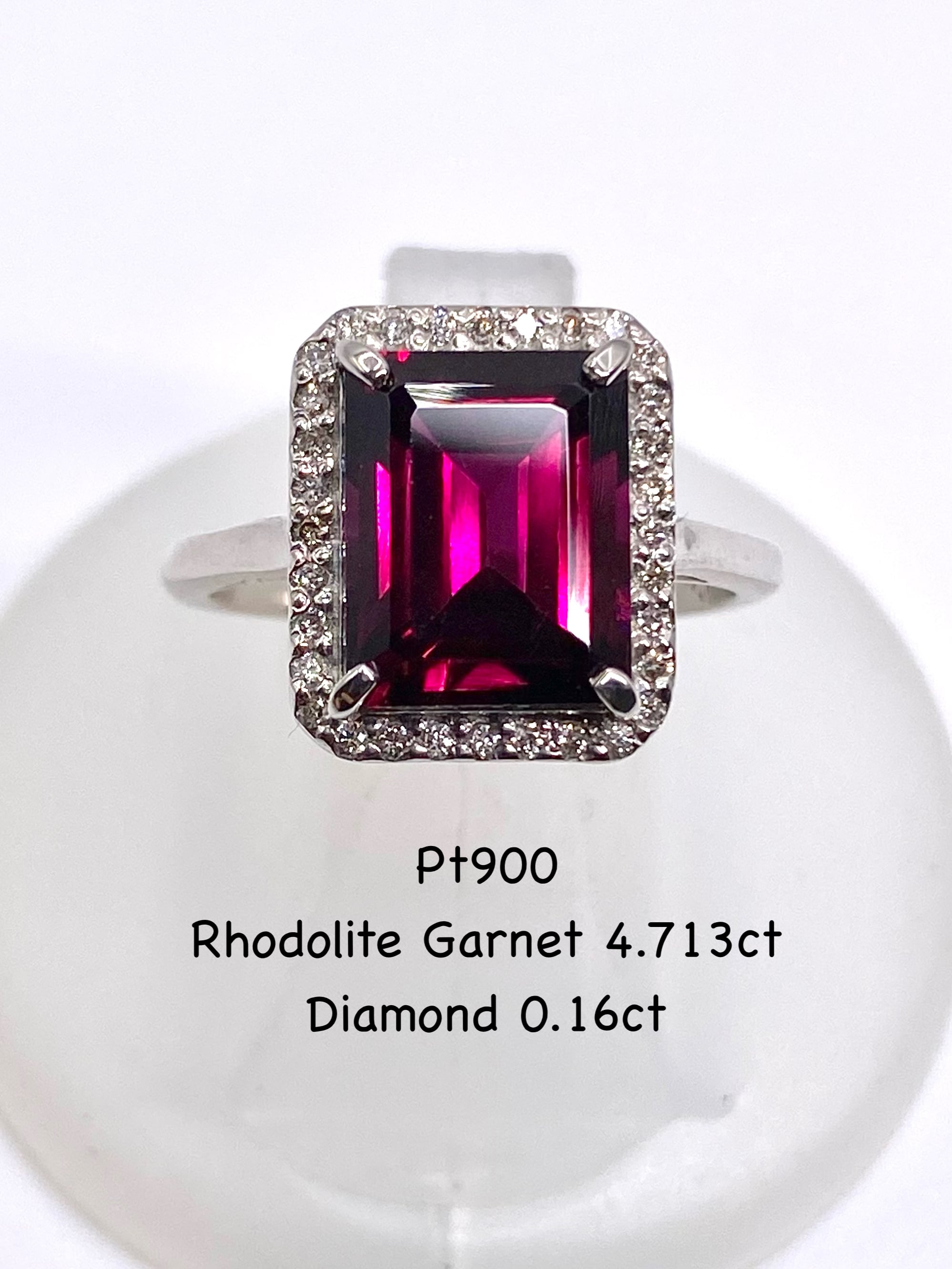 【年末年始SALE ~2026/1/5】【新品】ロードライトガーネット 4.713ct / ダイヤモンド 計0.16ct Pt900 リング 12号【新品】【3日以内返品可(※カード/キャリア決済の場合)】
