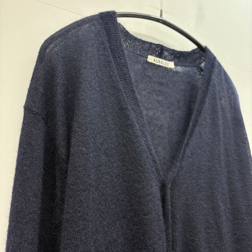 AURALEE オーラリー 25AW KID MOHAIR SHEER KNIT CARDIGAN モヘア