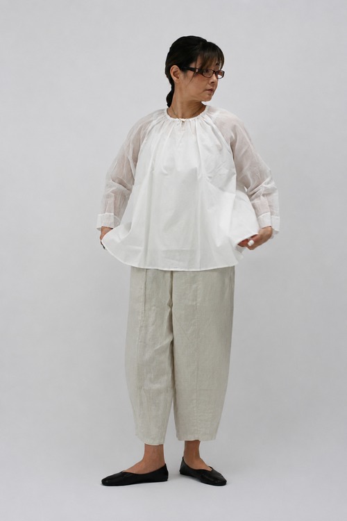 【Gauze#】Natural Dry Linen Charlie Pants / WHITE・BLACK・KINARI（G1046）