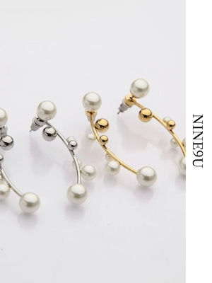 pearl sphere elegant ear-cuff 2color【NINE-A7620】