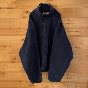 【Woolrich】USA製 ハーフスナップ フリース ジャケット ネイビー  サイズL プルオーバー ポーラーテック アメリカ古着