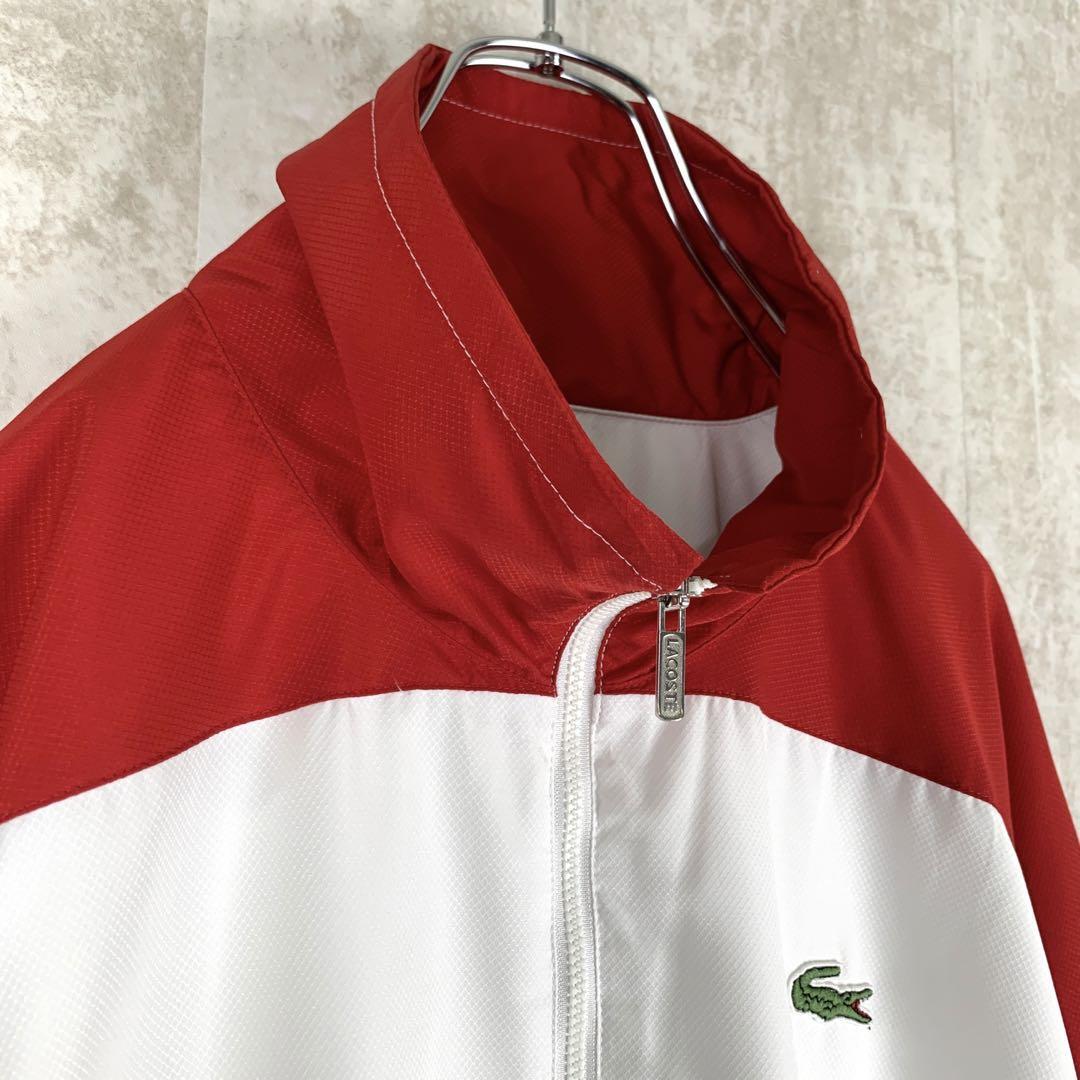 LACOSTE　ラコステ　ナイロンジャンパー　赤白紺色　メンズ　M相当　T627