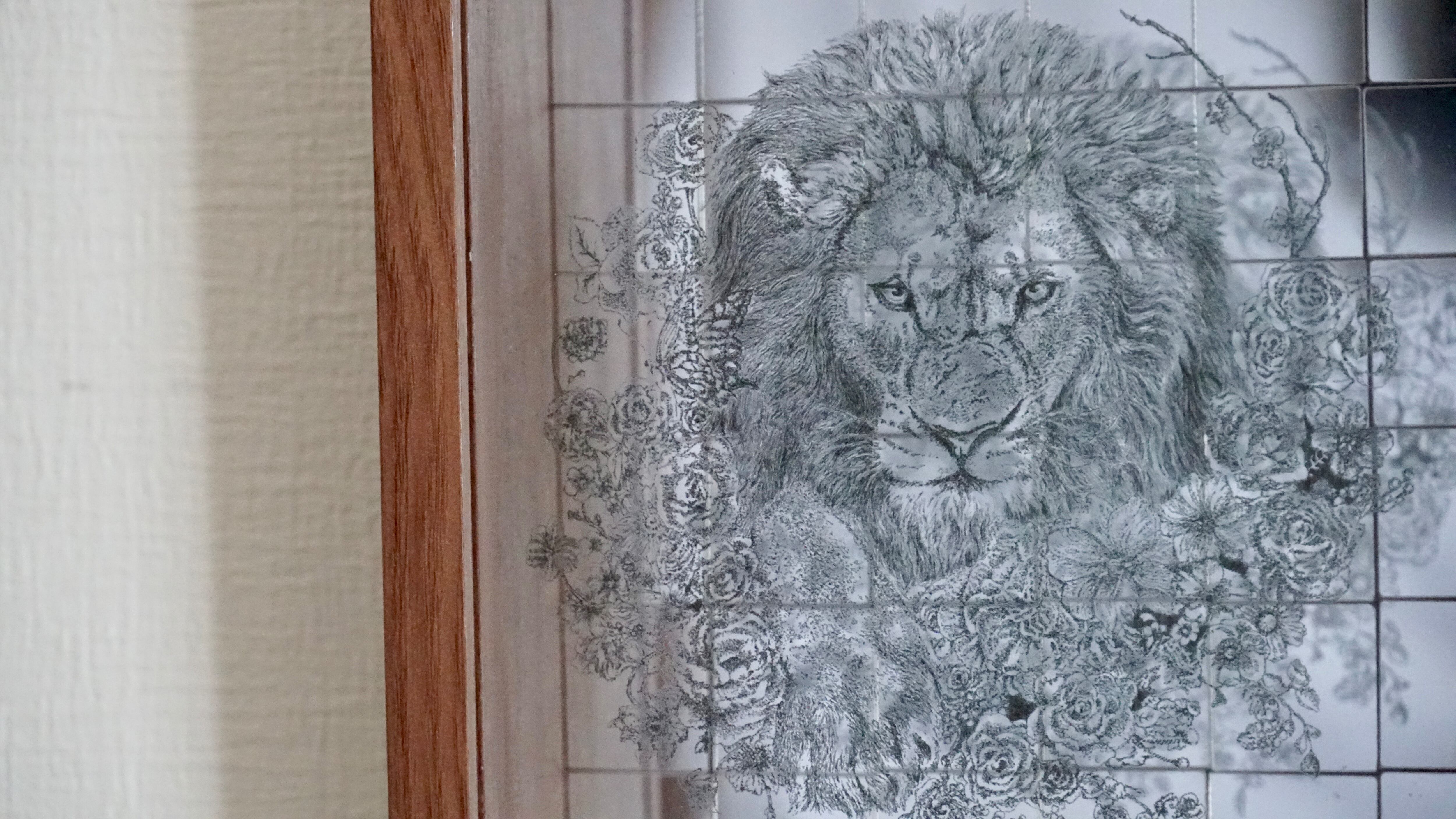 ガラスアート　猫とライオン ガラスアート 猫とライオン 1121fce3ede33991adf2fc1bf5d2b8