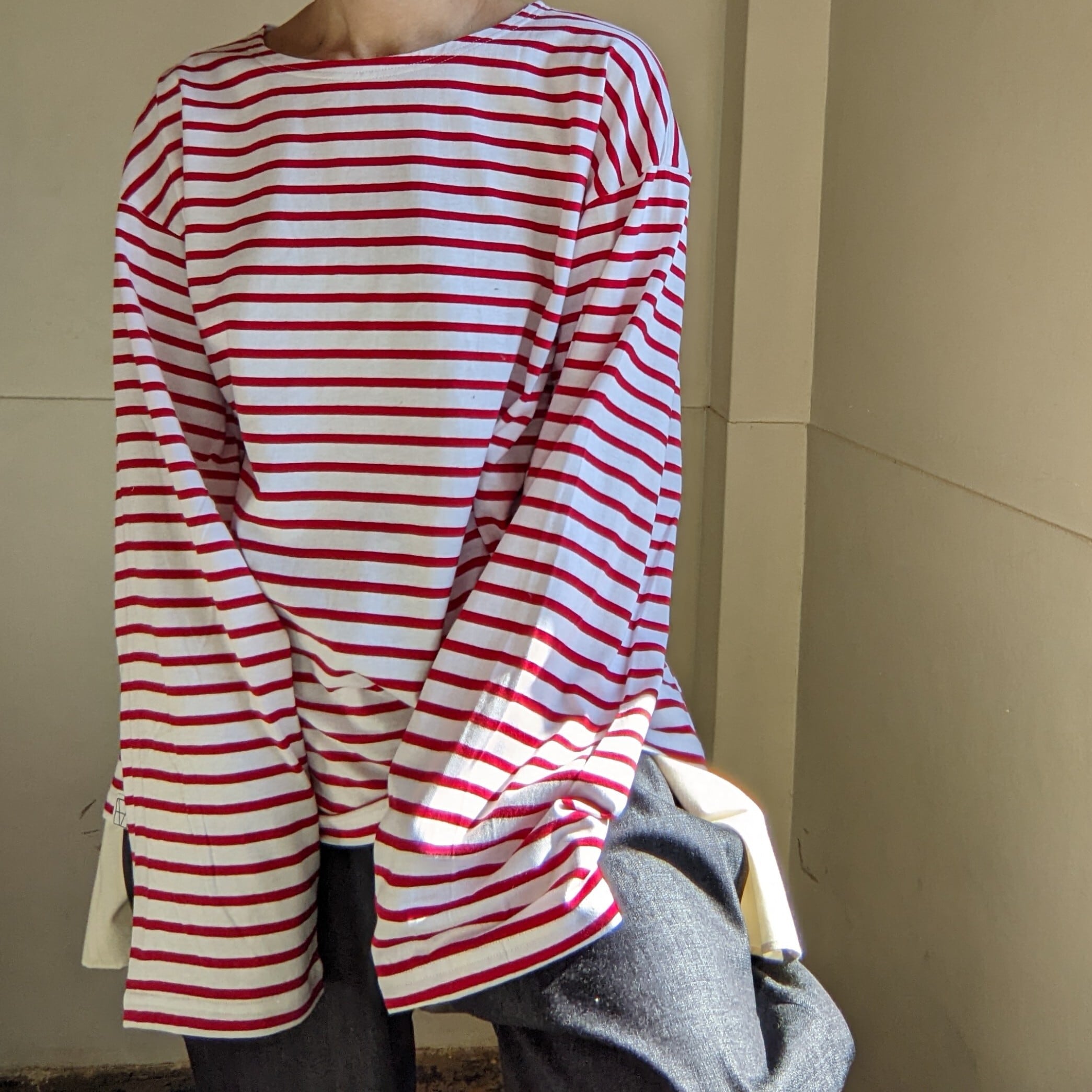 ［ M53. ］2XL BORDER LONG SLEEVES / ボーダーカットソー　長袖 /  RED