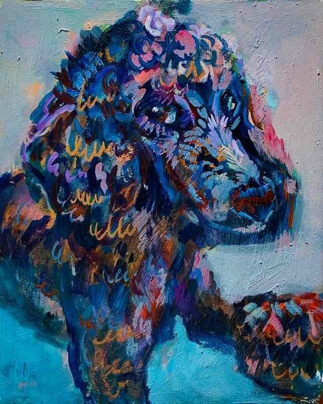 OIL COLOUR | 油彩画 #現代アート #犬 #猫