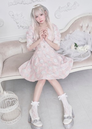 【ManonMimie】Romantic Flower Jacquard OP