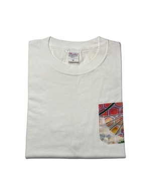 SALE【L.GRAiL】ポケット付きTシャツ 白【レインボー和柄】