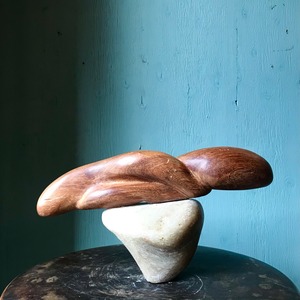 Vintage Wood×Stone Abstract Objet