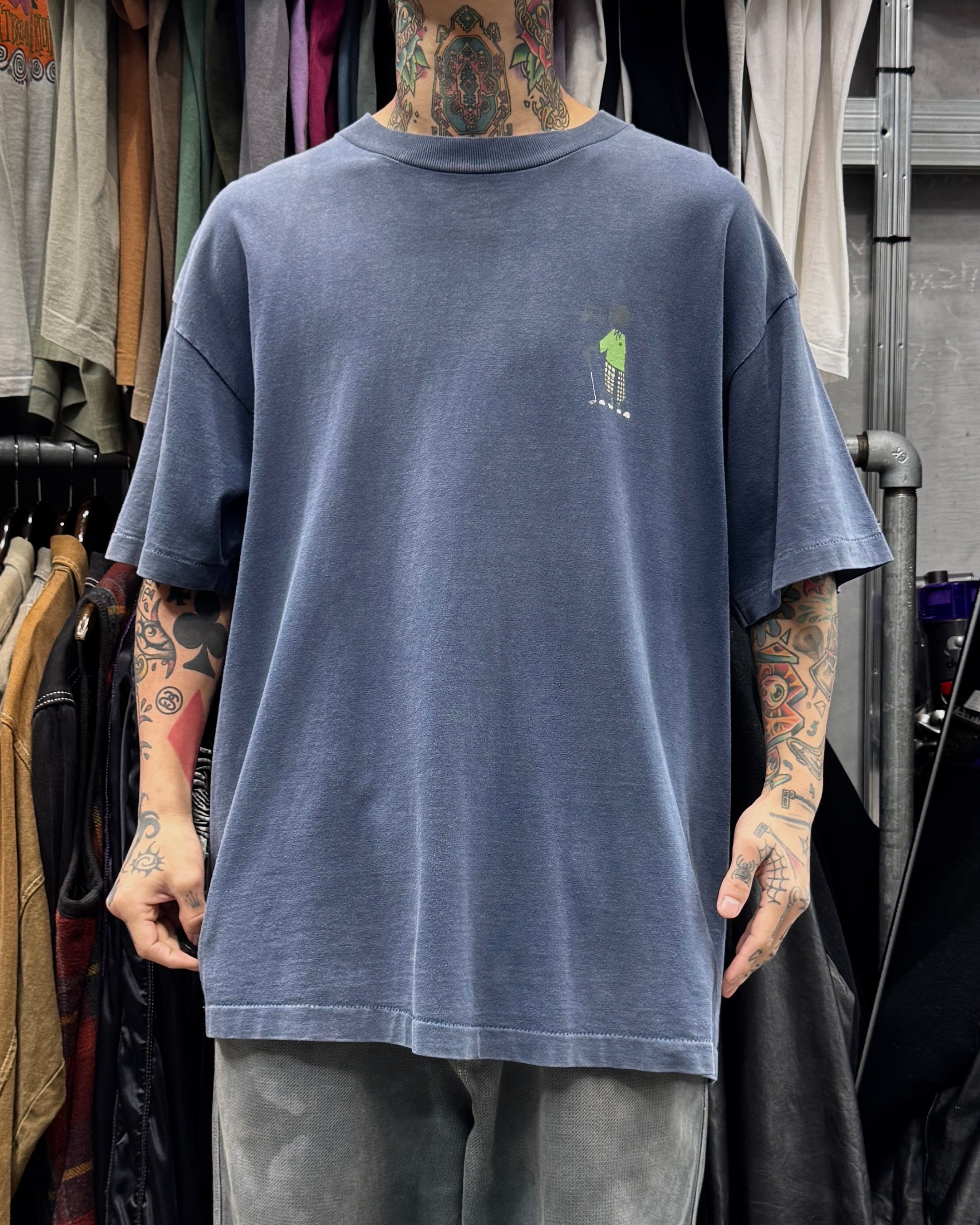 90's~00's old stussy Shadow Man Design Tee ”シャドーマン” ”GOLF