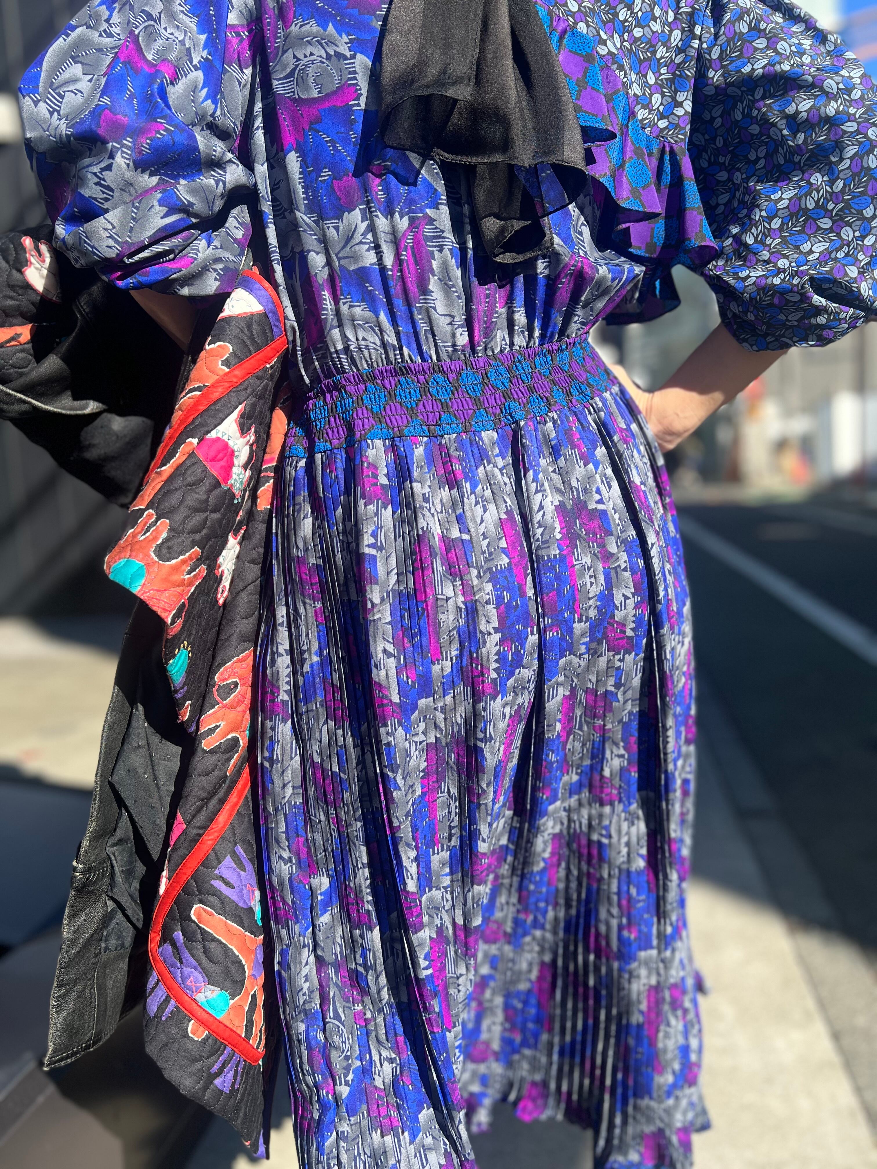 Susan freis navy × gray frilled dress ( スーザン フレイス グレー 